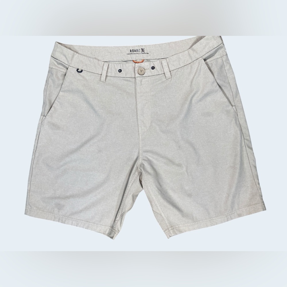Roark Explorer 2.0 Hybrid Travel Shorts Men's 36 Khaki Tan Stretch Lightweight